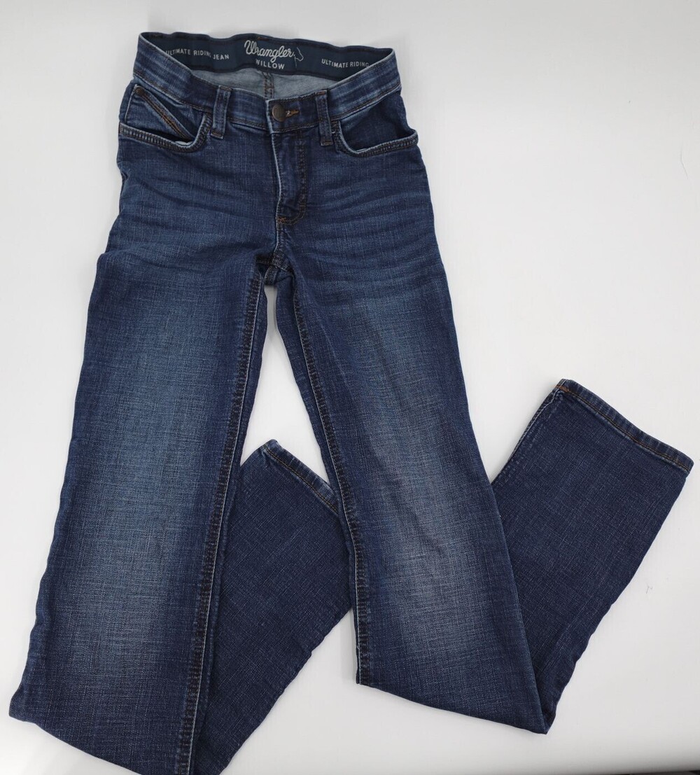 Wrangler Jeans Womens size 1 Blue Bootcut Ultimate Riding Willow Stretch Denim